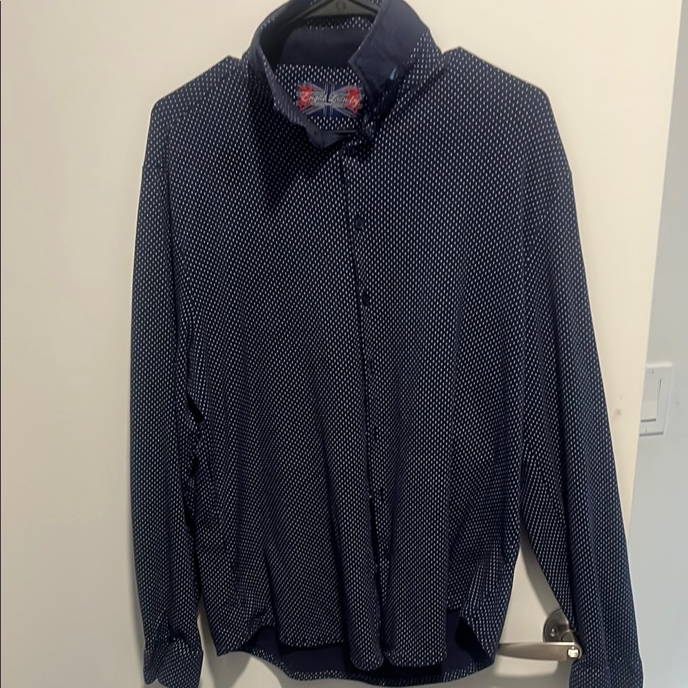 English Laundry Dark Blue Patterned Shirt Jacket